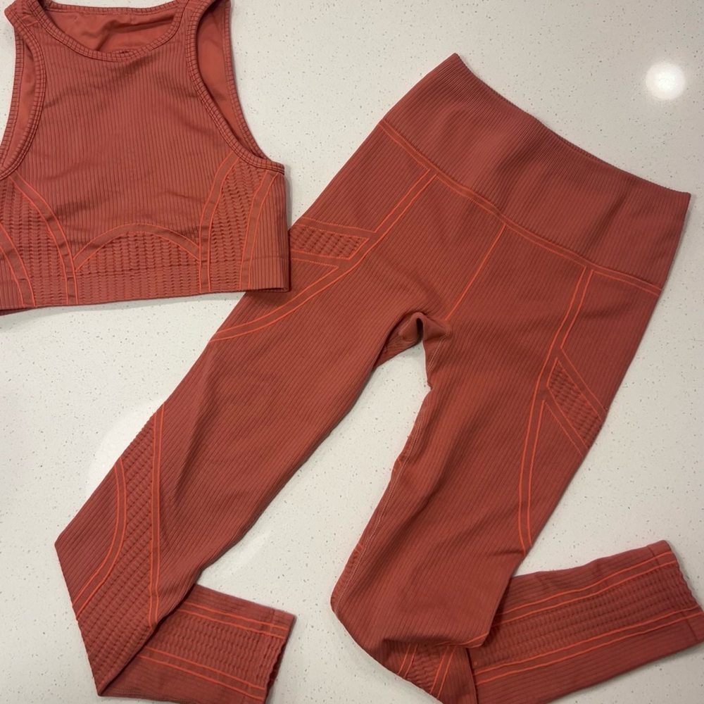 Fabletics Seamless Workout Set (Terracotta/Rustic)